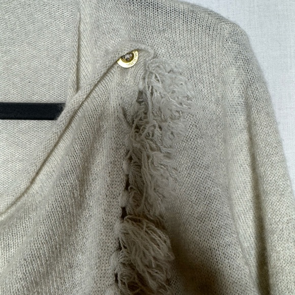 Lilly Pulitzer Alina Heathered Avenue 100% Cashmere Drape Cardigan Fringe - Picture 4 of 13